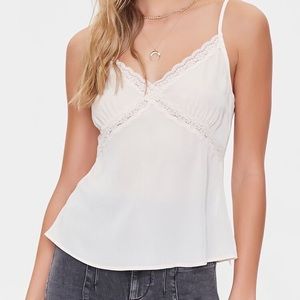 Satin Lace Trim Cami